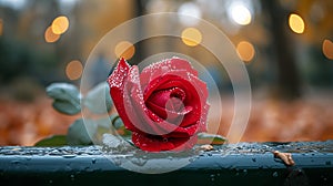 Rose with water drops