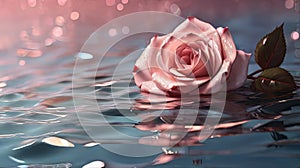 Rose in water,spa background .
