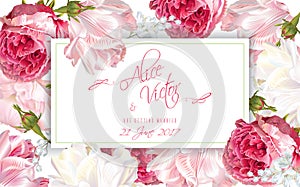 Rose wedding invitation photo