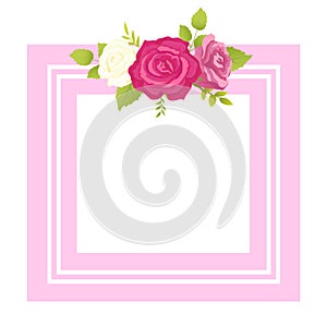 Rose White Pink Purple Flower Photo Frame Greeting