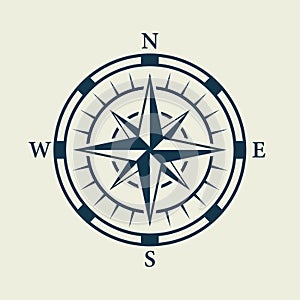 Rose Wind Navigation Retro Equipment Sign. Adventure Direction Arrow to North South West East Orientation Navigator