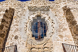 The Rose Window at the Historic Old West Spanish Mission San Jose, Founded in 1720,