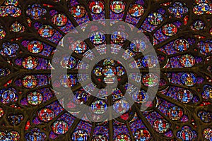 Rose Window Jesus Stained Glass Notre Dame Cathedral Paris France