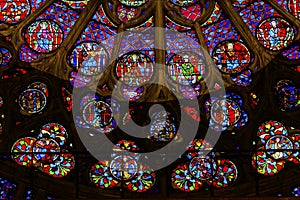 Rose Window Jesus Stained Glass Notre Dame Cathedral Paris France