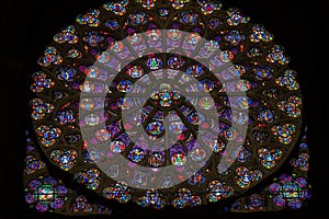 Rose Window Jesus Stained Glass Notre Dame Paris France