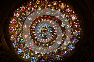 Rose Window Saints Stained Glass Cathedral Toledo Spain