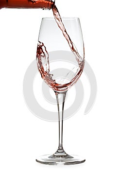 Rose wine being poured