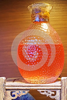 Rose wine bottle