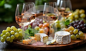 Rose Wine & Cheese Platter