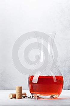 Rose wine in decanter