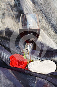 Rose, wine and heart