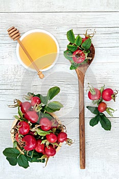 Rosehip and Honey Herbal Remedy for Immune System Boost