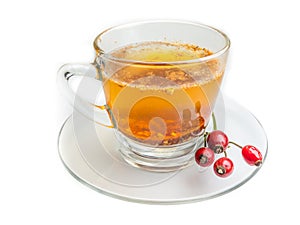Rosehip Tea isolated white background