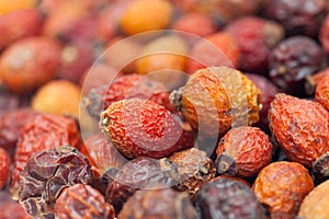 Rosehips dried fruits, macro