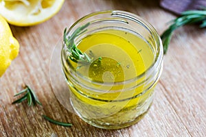 Rosemary and garlic lemon salad dressing photo