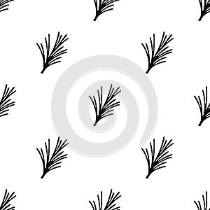 Rosemary icon in black style isolated on white background. Herb an spices pattern stock vector illustration.