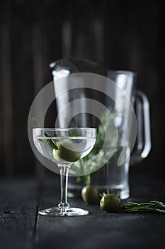Rosemary and Olive Martini