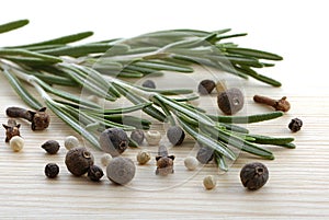 Rosemary, peppercorn and cloves