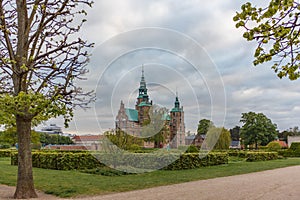 Rosenborg castle  in Kongens Have Copenhagen spring