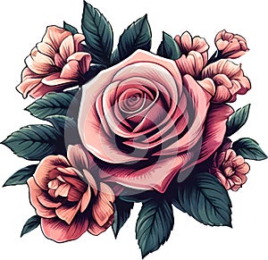 Roses, Roses Watercolor, Roses Vector Illustration