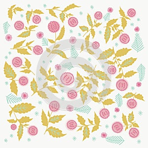 Roses Barocco flowers abstract pattern.