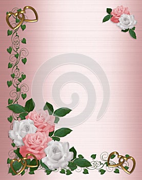 Roses Border pink white wedding