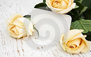 Roses with a card