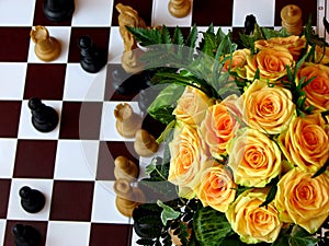 Roses on chess board
