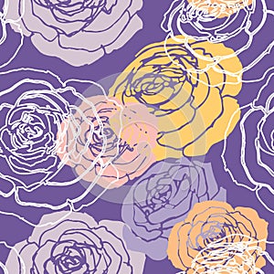 Roses floral seamless pattern