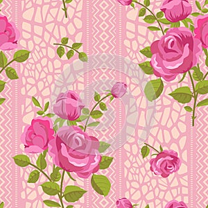 Roses flowers foral pattern photo