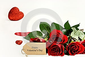 Roses and Happy Valentines Day Card