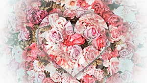 Roses And Hearts Abstract Background Art