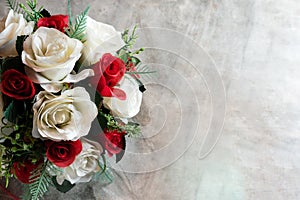 Roses and a hearts on board, Valentines Day background, wedding
