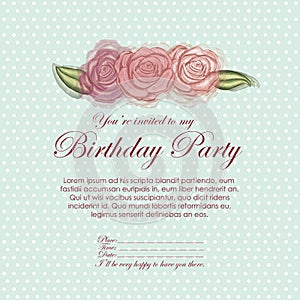 Roses invitation birthday photo