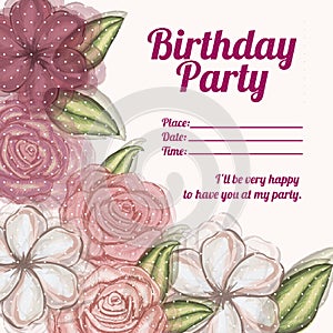 Roses invitation birthday photo