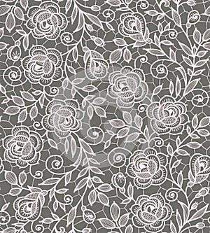 Roses lace seamless pattern.