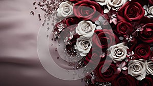 roses maroon and gray background