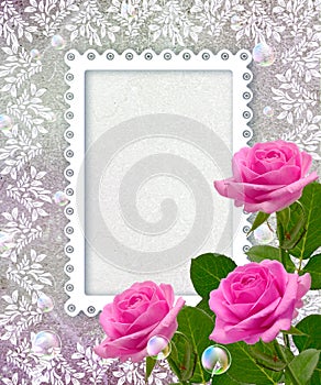 Roses and openwork frame