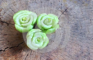 Roses from rearrange of cutting lettuce photo