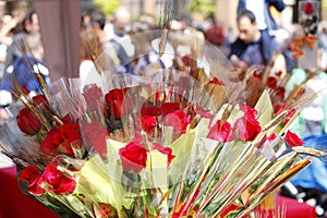 Roses in Sant Jordi day photo