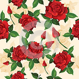 Roses seamless pattern