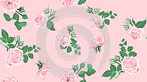 Roses Seamless Pattern for Wedding Decoration.