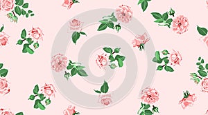 Roses Seamless Pattern for Wedding Decoration.