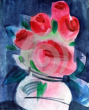 Roses in vase