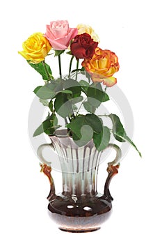Roses in a vase.