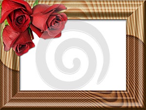 Roses on a wooden framework