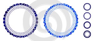 Rosette Circular Star Frame Composition Icon of Circle Dots