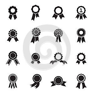 Rosette icons isolated on a white background photo