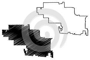 Roseville City, California United States cities, United States of America, usa city map vector illustration, scribble sketch photo