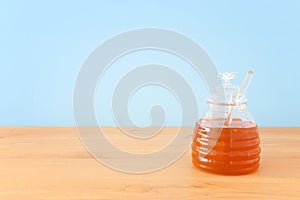 Rosh hashanah jewesh holiday concept - honey traditional holiday symbol